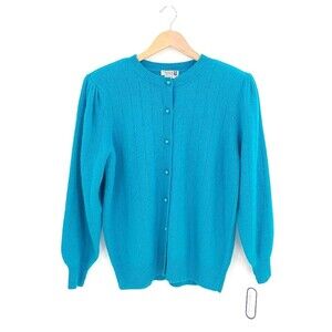 Vintage Adele Joyce Lambswool Angora Rabbits Hair Puff Sleeve Cardigan NWT